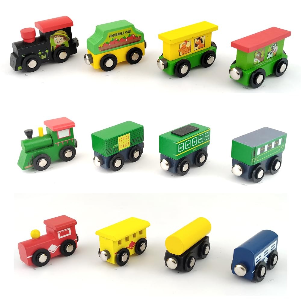 Wudly Wooden Toy Magnetic Train Set