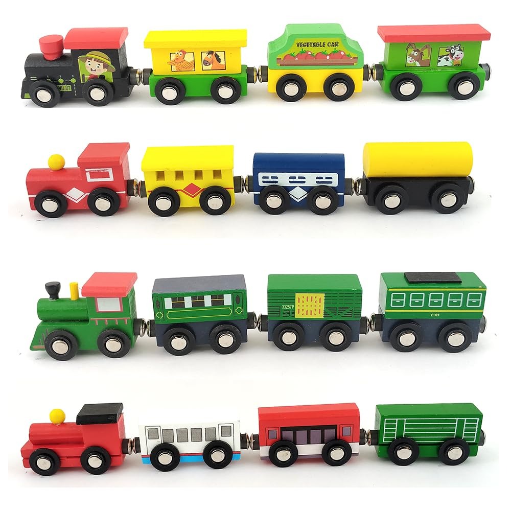 Wudly Wooden Toy Magnetic Train Set