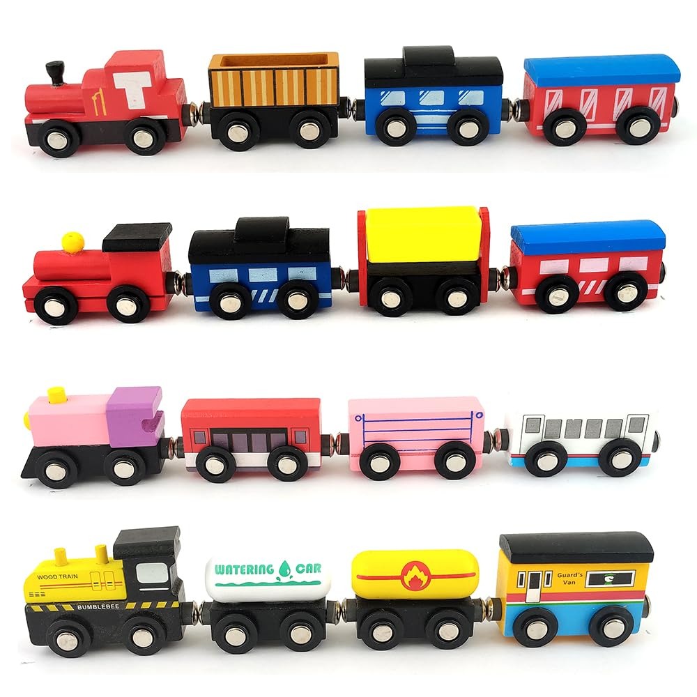 Wudly Wooden Toy Magnetic Train Set