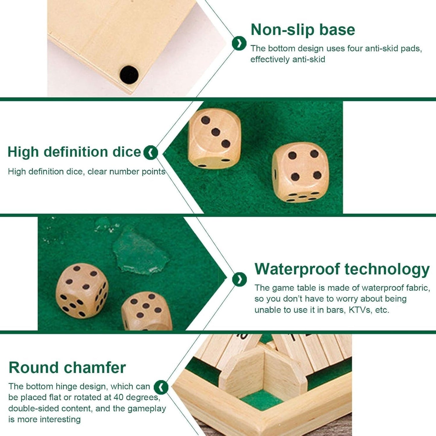 WUDLY Wooden Shut the Box Dice Game Shut The Box, Wooden Learning Game Set, 18 Pieces, Ages 3+ (Classic)