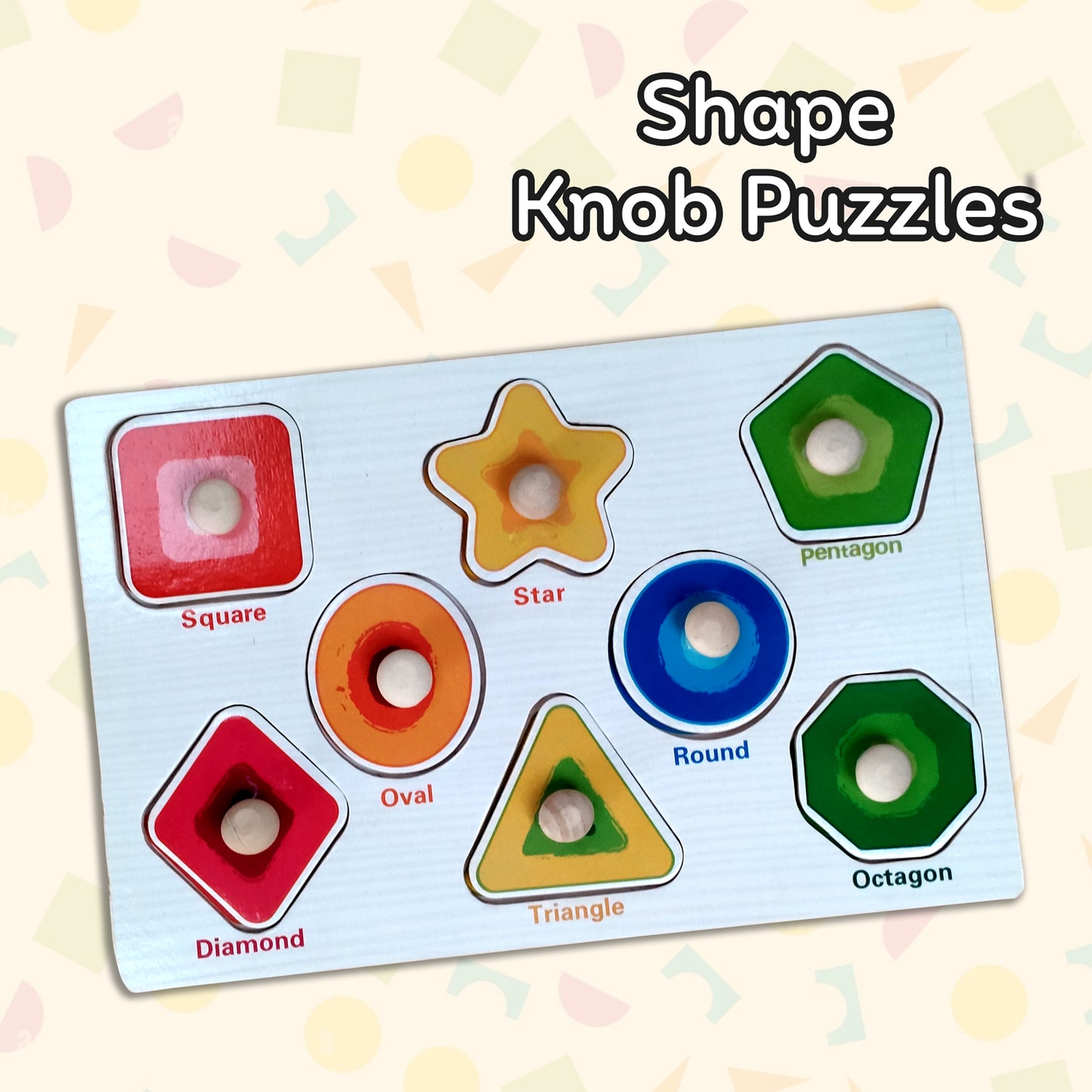 Wudly Wooden Knob Puzzle for Kids – Early Learning Educational Puzzle Board (Multiple Themes)