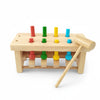 Wudly Wooden Hammer Peg Bench Toy for Kids | Montessori Pound Bench Hammering Block Punch Drop Instruments Game with Mallet | Colour Matching | Kids for 12M+ Multicolour