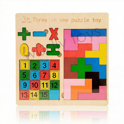 Wudly Wooden Knob Puzzle Board for Kids – Early Learning Educational Puzzle Toy (Multiple Themes)