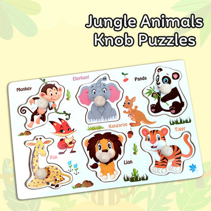 Wudly Wooden Knob Puzzle for Kids – Early Learning Educational Puzzle Board (Multiple Themes)