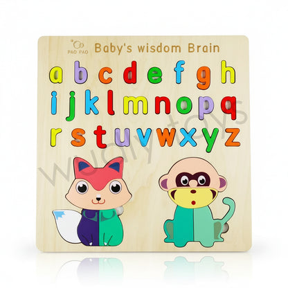 Wudly Wooden Alphabet, Number & Shape Learning Puzzle for Kids – Early Educational Toy (Multiple Variations)