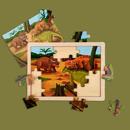 Wudly Wooden Layered Puzzle for Kids – Interactive Early Learning Educational Puzzle Toy (Multiple Themes)