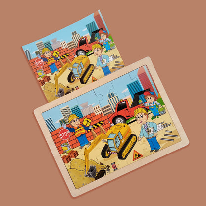 Wudly Wooden Layered Puzzle for Kids – Interactive Early Learning Educational Puzzle Toy (Multiple Themes)