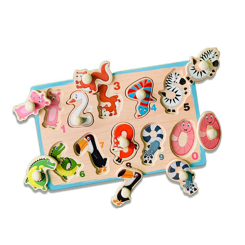 Wudly Wooden Knob Puzzle Board for Kids – Early Learning Educational Puzzle Toy (Multiple Themes)