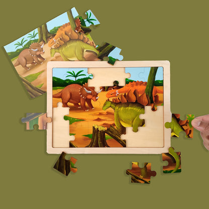 Wudly Wooden Layered Puzzle for Kids – Interactive Early Learning Educational Puzzle Toy (Multiple Themes)