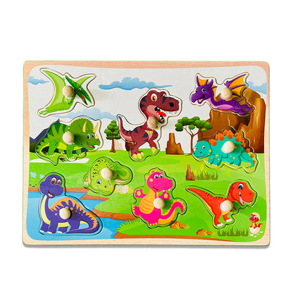 Wudly Wooden Knob Puzzle Board for Kids – Early Learning Educational Puzzle Toy (Multiple Themes)