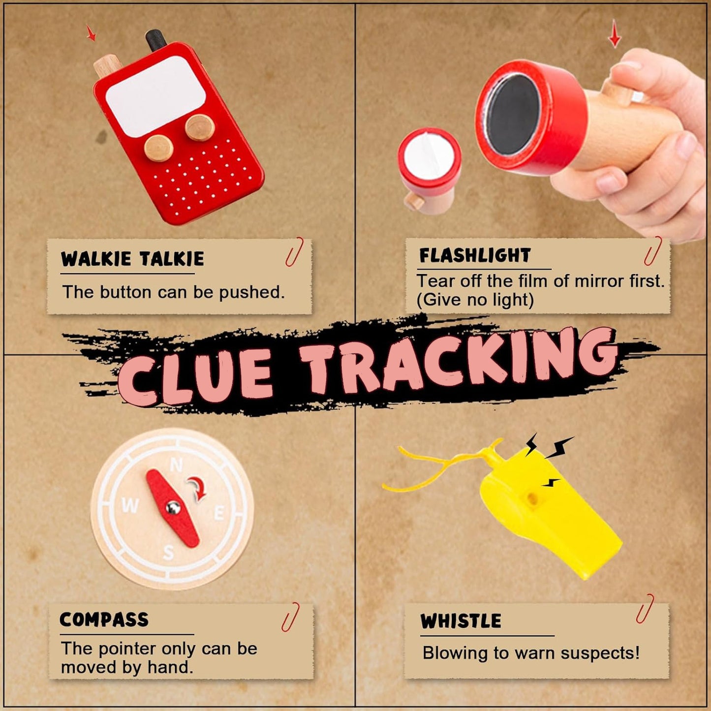 Wudly Wooden Detective Role Play Set