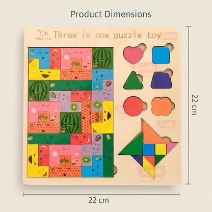 Wudly Wooden Knob Puzzle Board for Kids – Early Learning Educational Puzzle Toy (Multiple Themes)