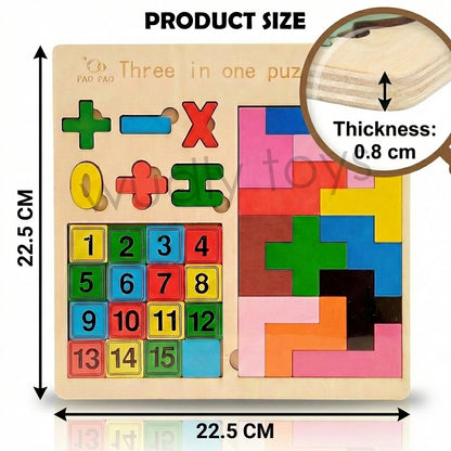 Wudly Wooden Knob Puzzle Board for Kids – Early Learning Educational Puzzle Toy (Multiple Themes)