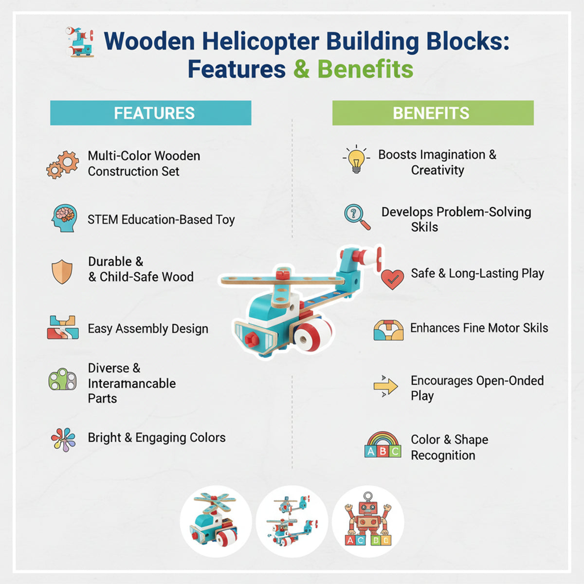 Wudly Wooden Helicopter