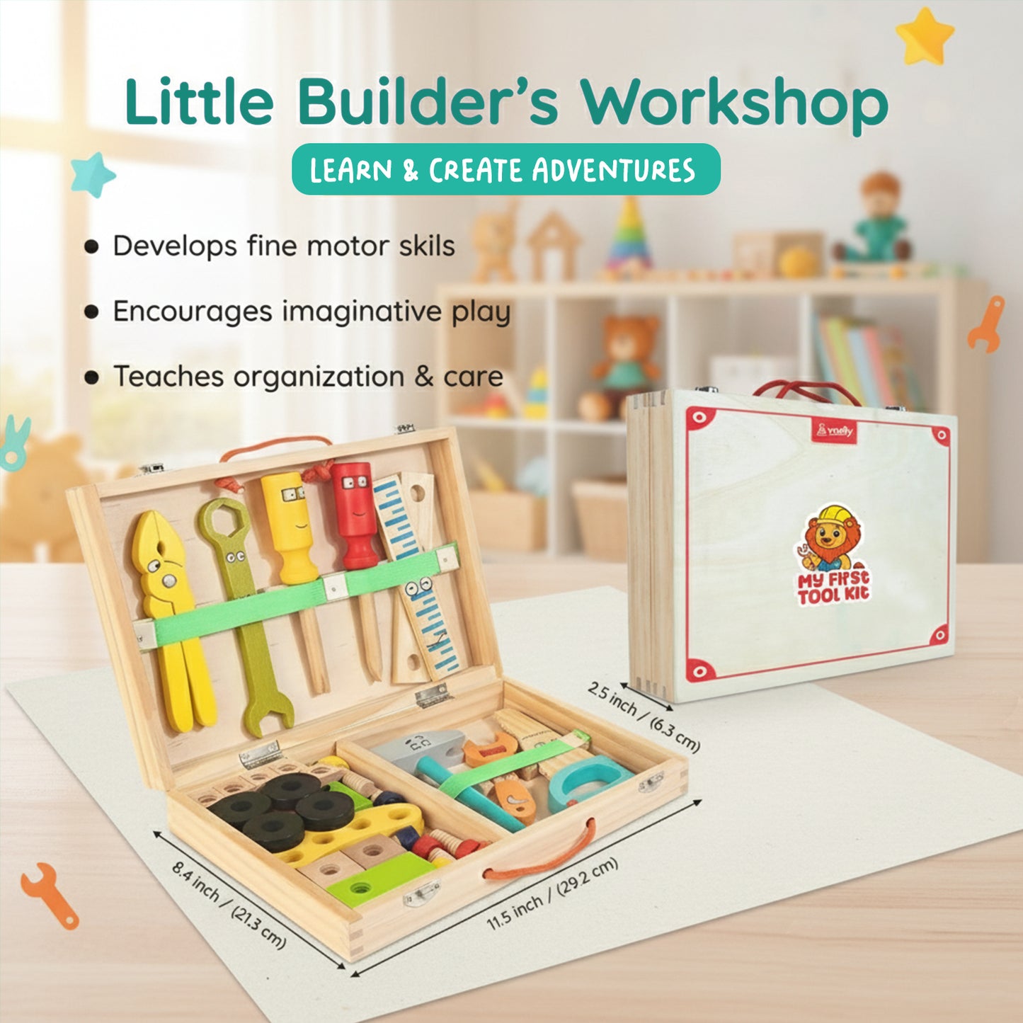 Wudly Wooden Tool Box