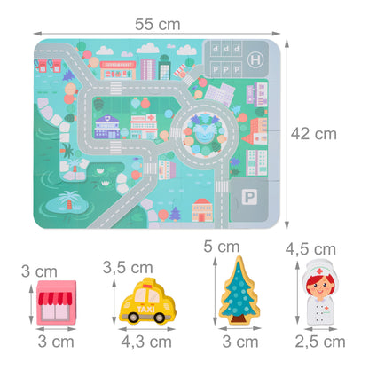 WUDLY 115 Pieces Wooden City Building Blocks