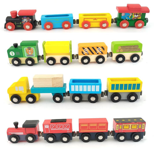 Wudly Wooden Toy Magnetic Train Set