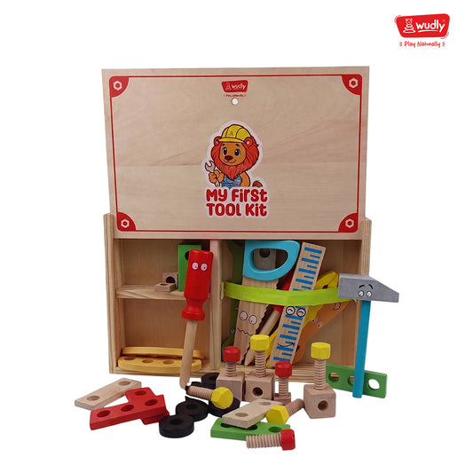 Wudly Wooden Tool Box Set  Pretend Play Kit