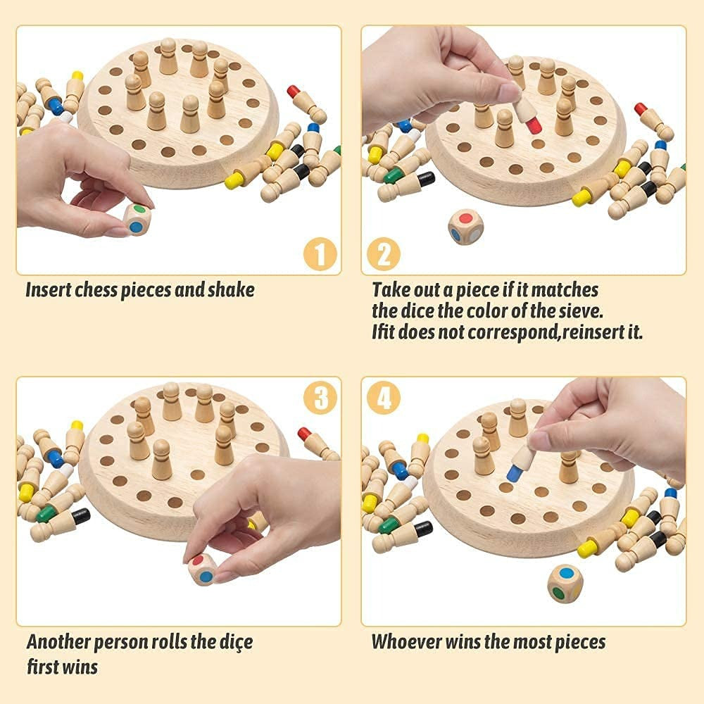 Wudly Wooden Memory Chess