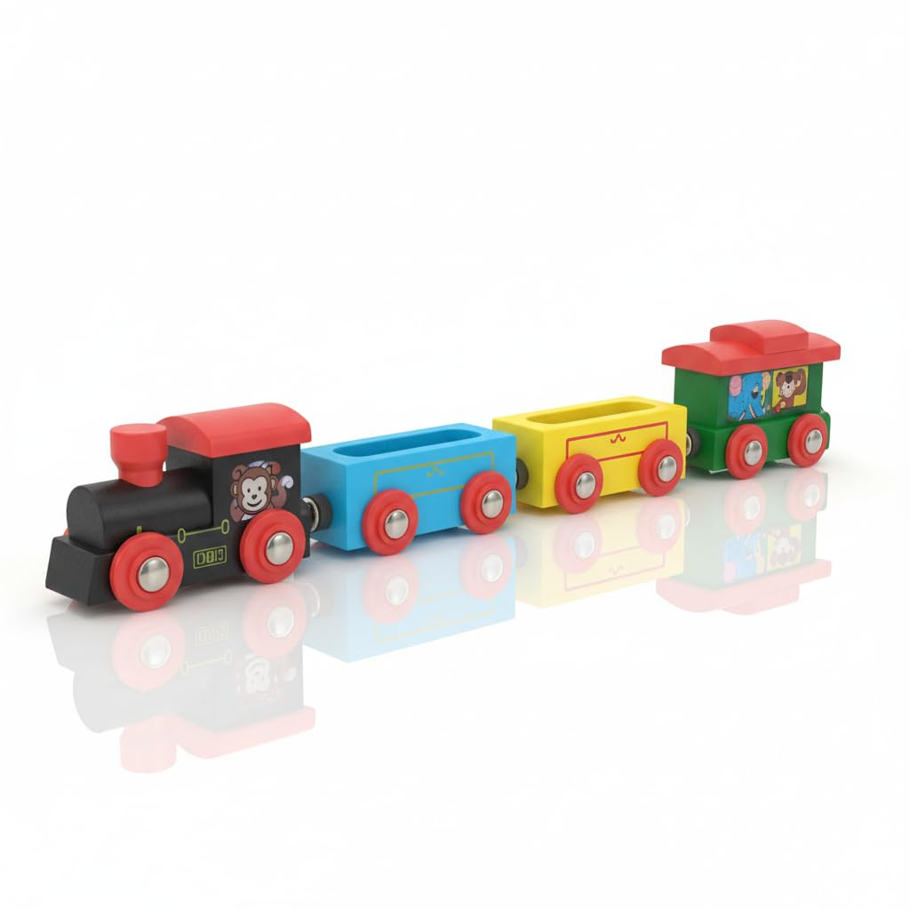 Wudly Wooden Toy Magnetic Train Set