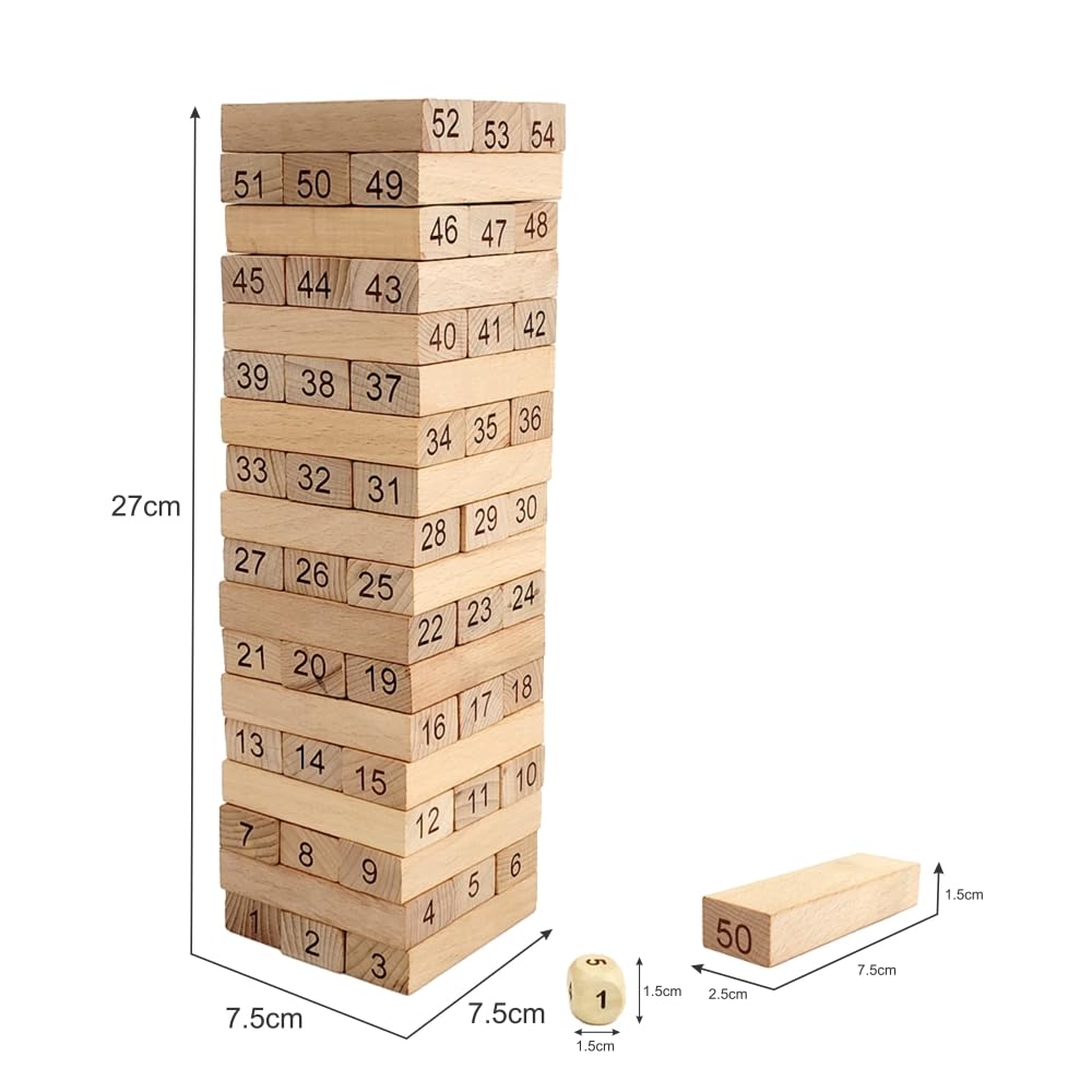 WUDLY Wooden Number Stacking Tower