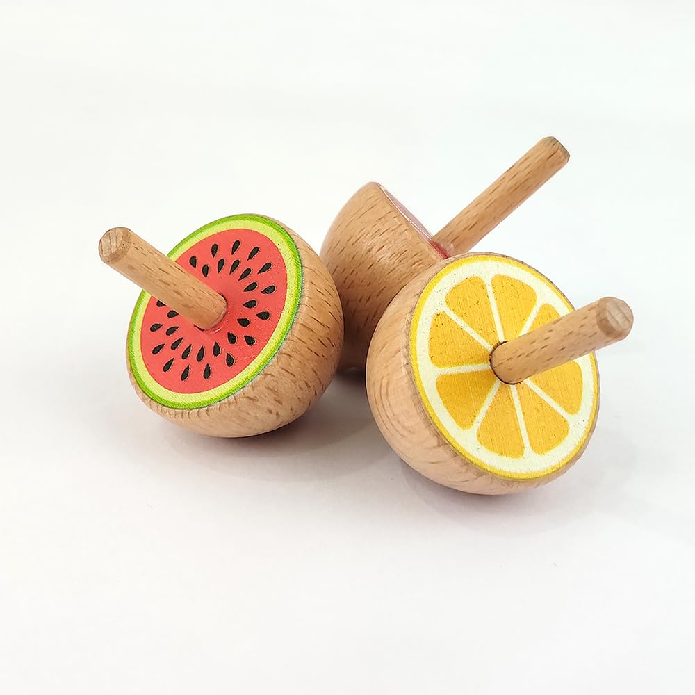 Wudly Toys Wooden Spinning Top