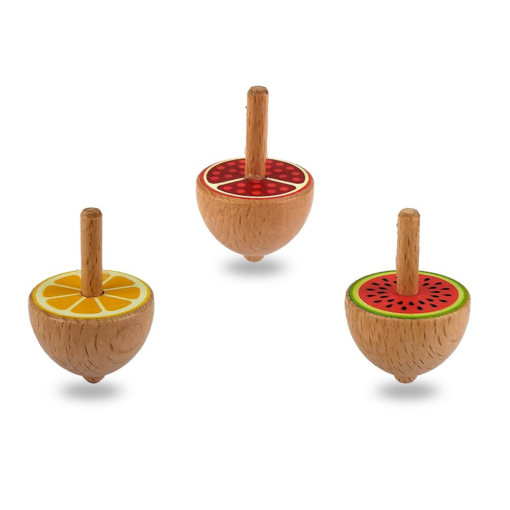 Wudly Toys Wooden Spinning Top