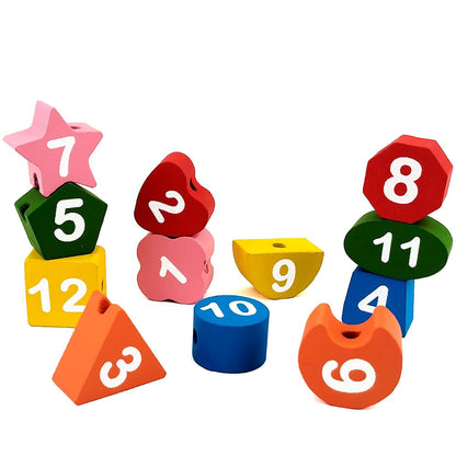 WUDLY Wooden Shape Sorting Clock Toy