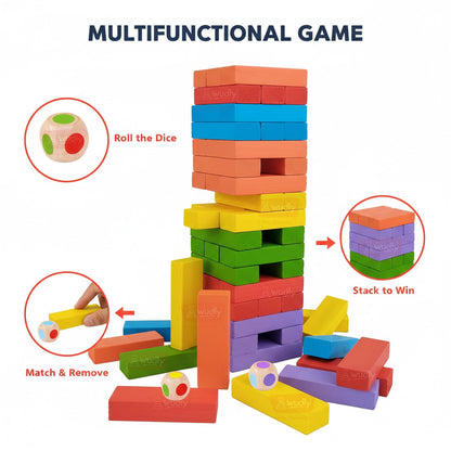 WUDLY Colorful Wooden Stacking Tower