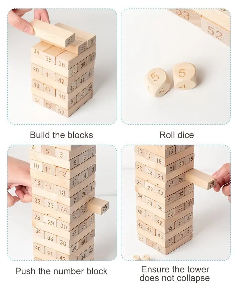 WUDLY Wooden Number Stacking Tower