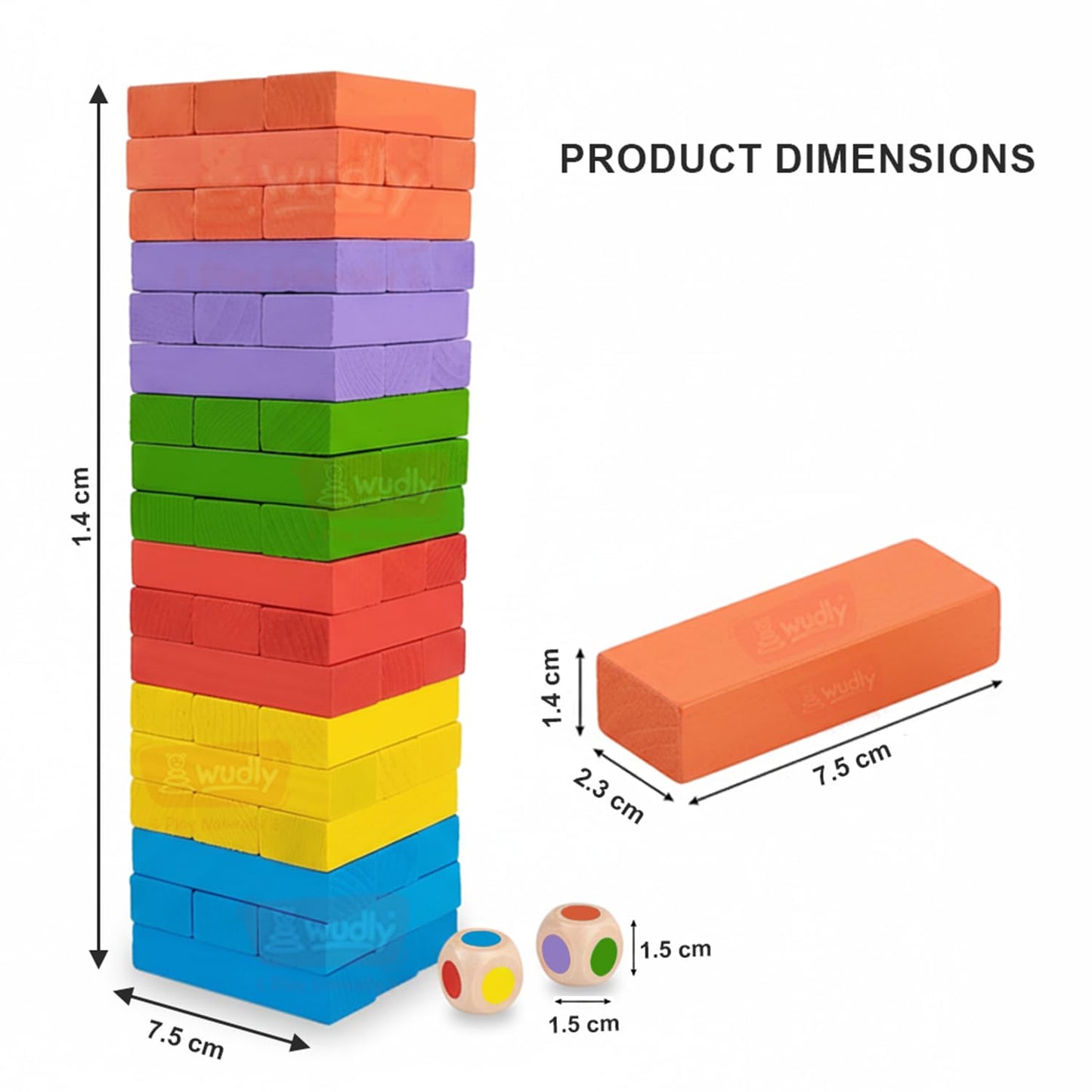 WUDLY Colorful Wooden Stacking Tower