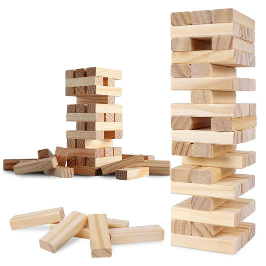 WUDLY Wooden Tumbling Tower Game 54 Pcs.