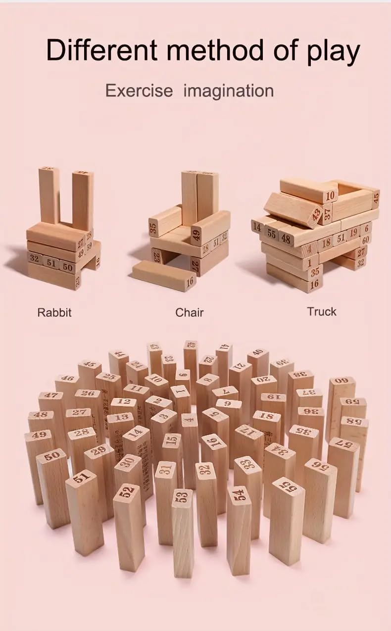 WUDLY Wooden Number Stacking Tower