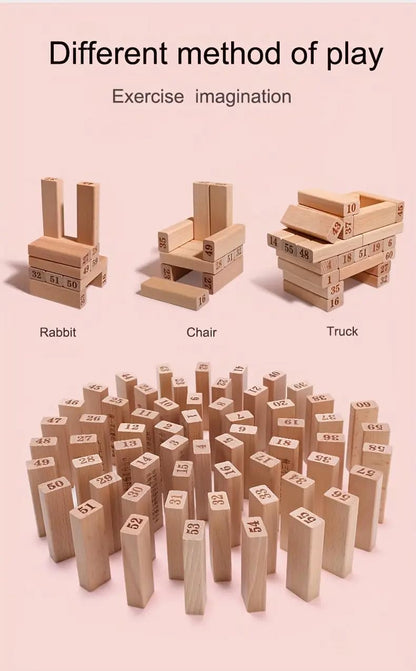 WUDLY Wooden Number Stacking Tower