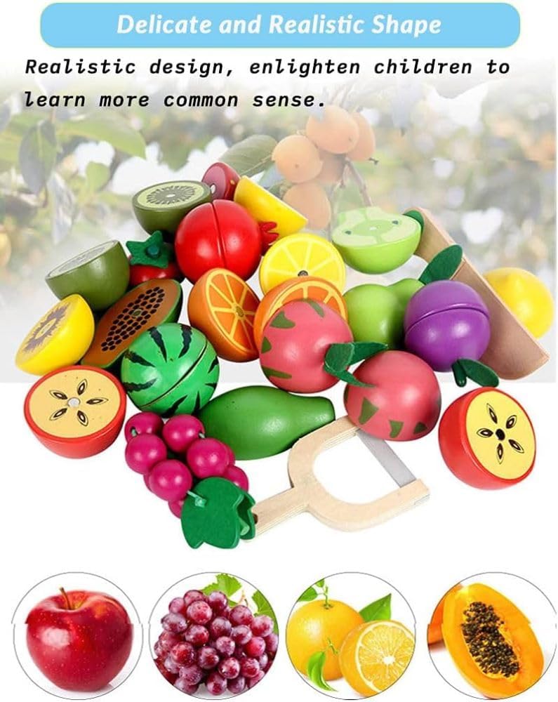 Wudly Wooden Magnetic Cutting Fruit