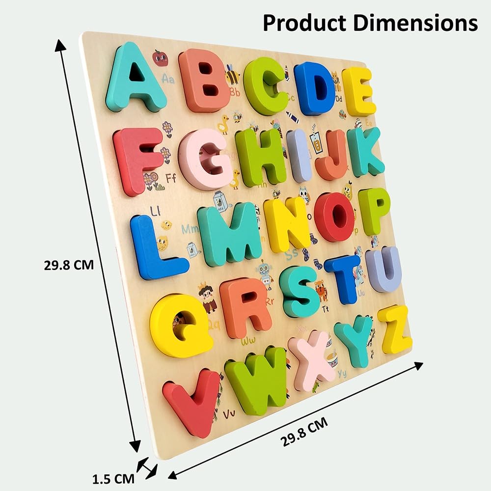 WUDLY Wooden Alphabet Puzzle Board