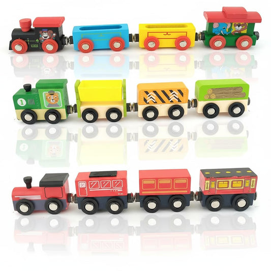 Wudly Wooden Toy Magnetic Train Set