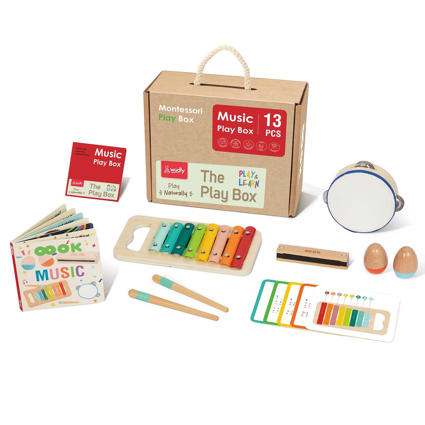 Wudly Montessori Learning Wooden Baby Toys, Music Play Box