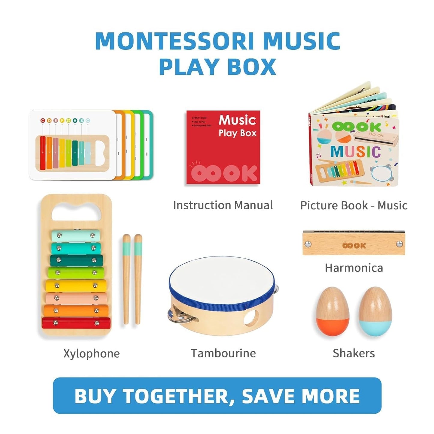Wudly Montessori Learning Wooden Baby Toys, Music Play Box