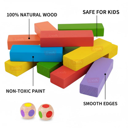 WUDLY Colorful Wooden Stacking Tower