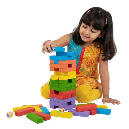 WUDLY Colorful Wooden Stacking Tower