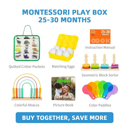 Wudly Montessori Learning Wooden Baby Toys,25-30 Months