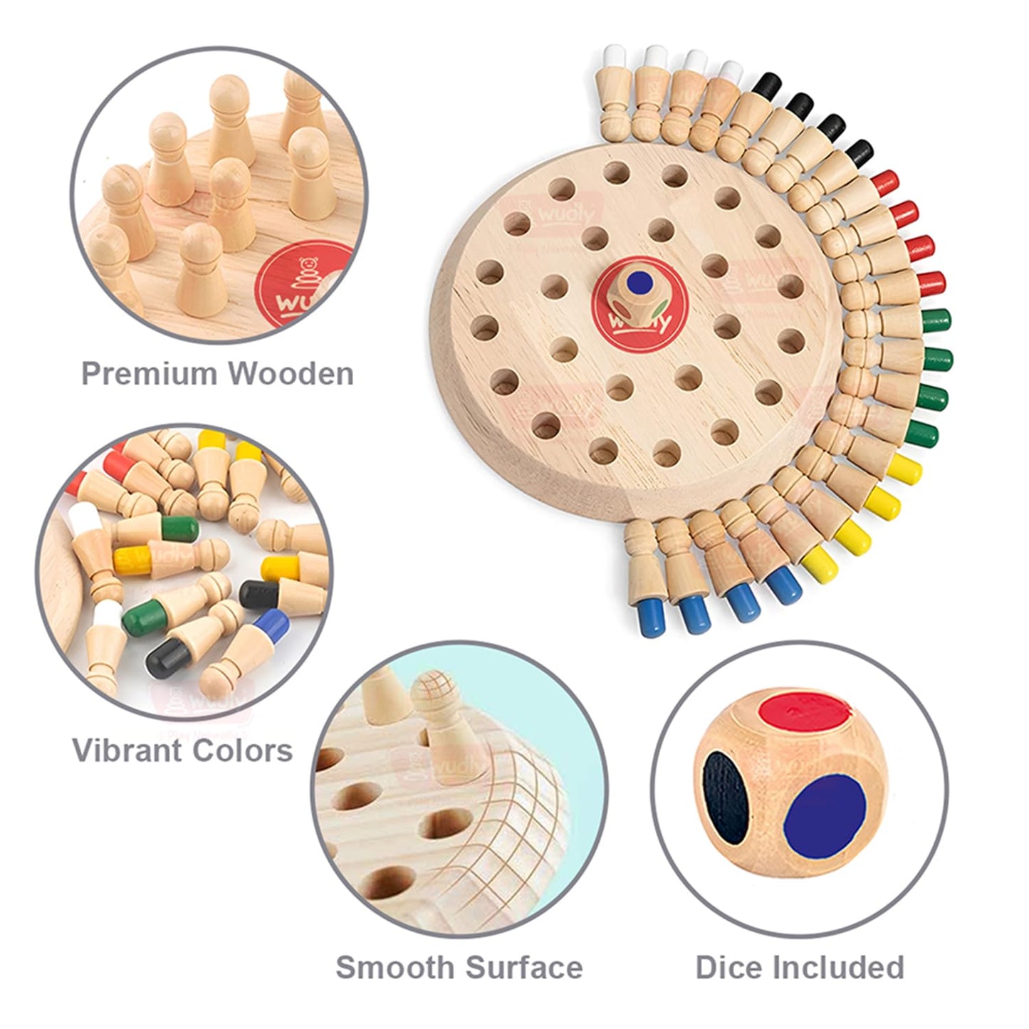 Wudly Wooden Memory Chess