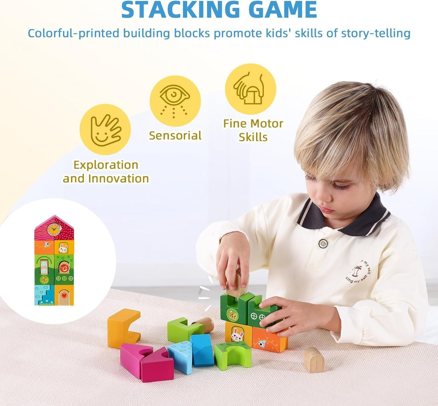 WUDLY Montessori Learning Wooden Baby Toys,22-24 Months