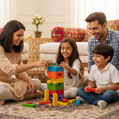 WUDLY Colorful Wooden Stacking Tower