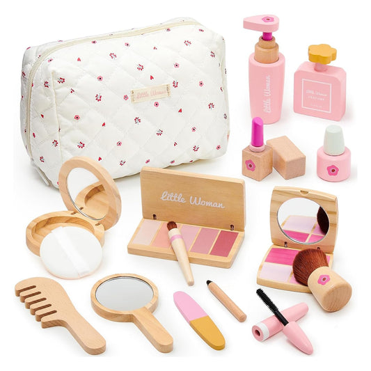 WUDLY Wooden Makeup Toy Set for Girls