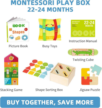 WUDLY Montessori Learning Wooden Baby Toys,22-24 Months