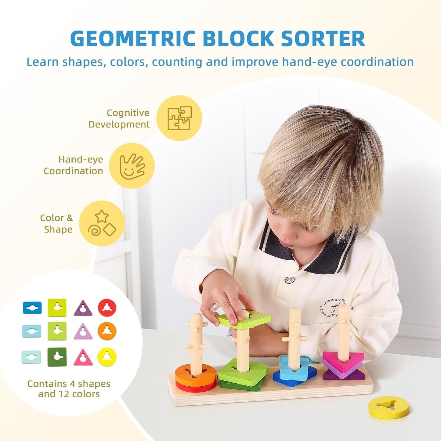 Wudly Montessori Learning Wooden Baby Toys,25-30 Months