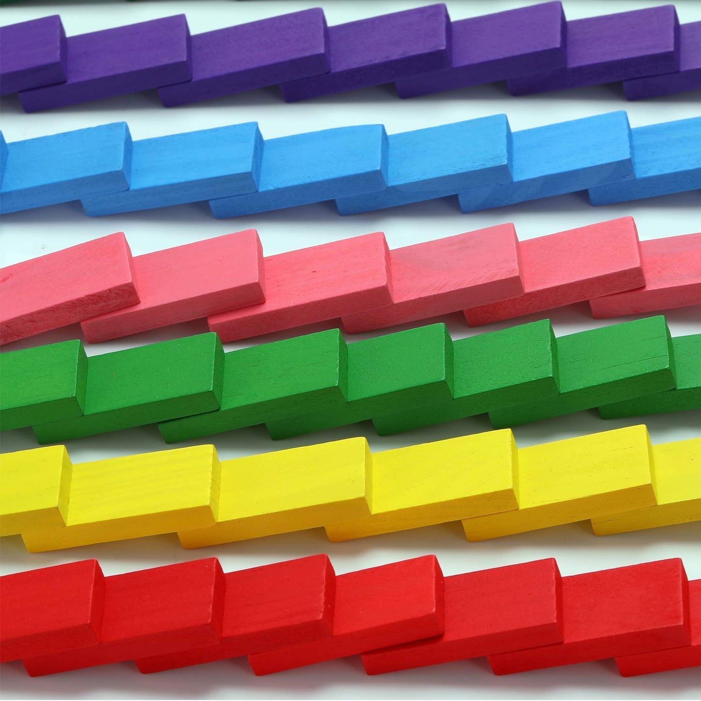 WUDLY 120 Pcs 12 Color Wooden Dominos Blocks Set
