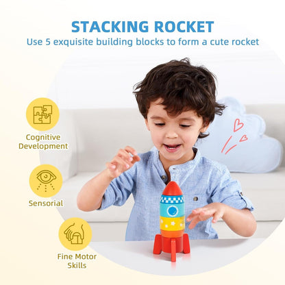 WUDLY Montessori Learning Wooden Baby Toys,16-18 Months
